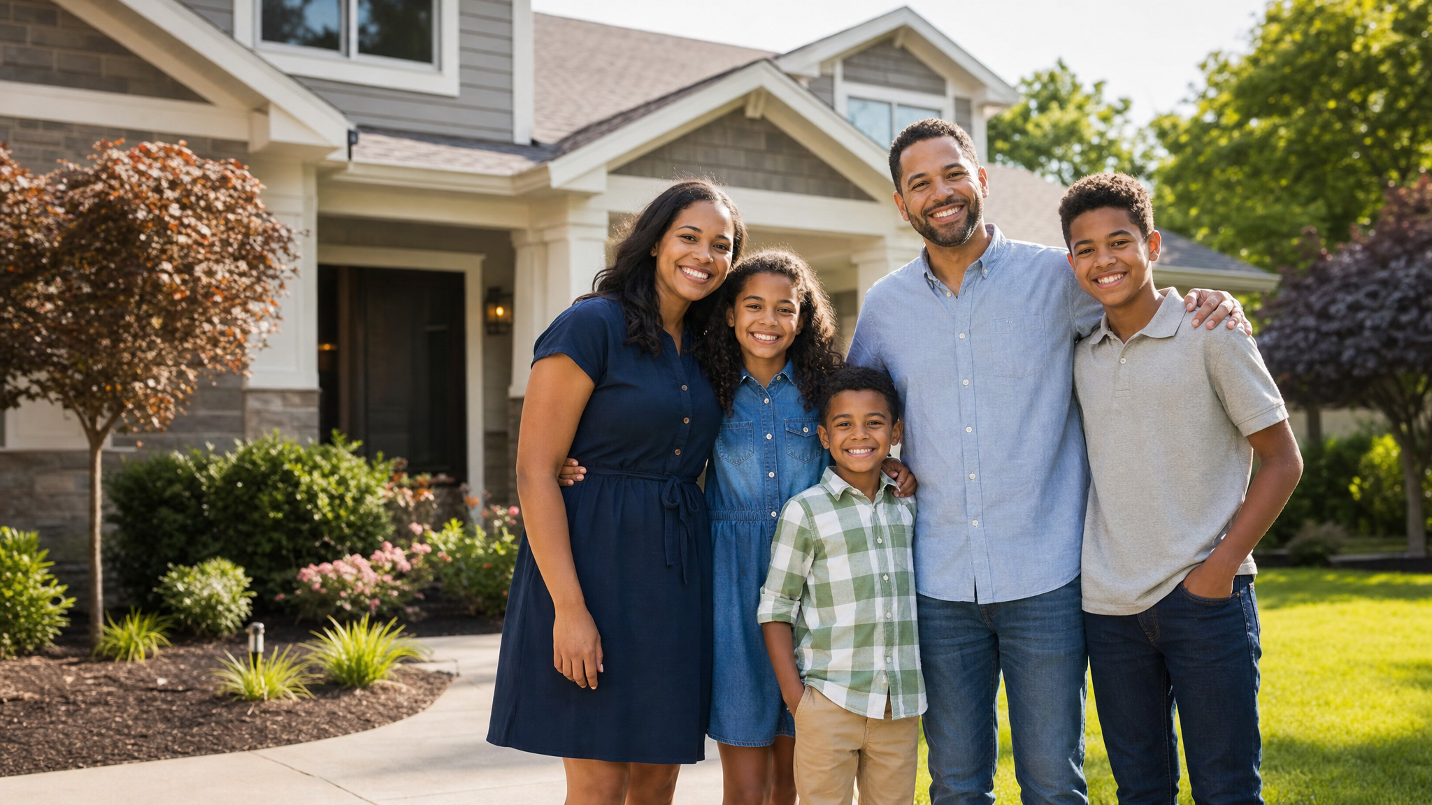Happy family at home after a smooth closing